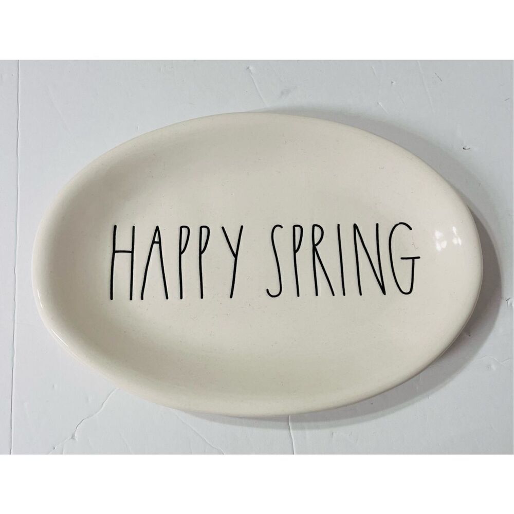 Rae Dunn HAPPY SPRING Plate  8”   EUC